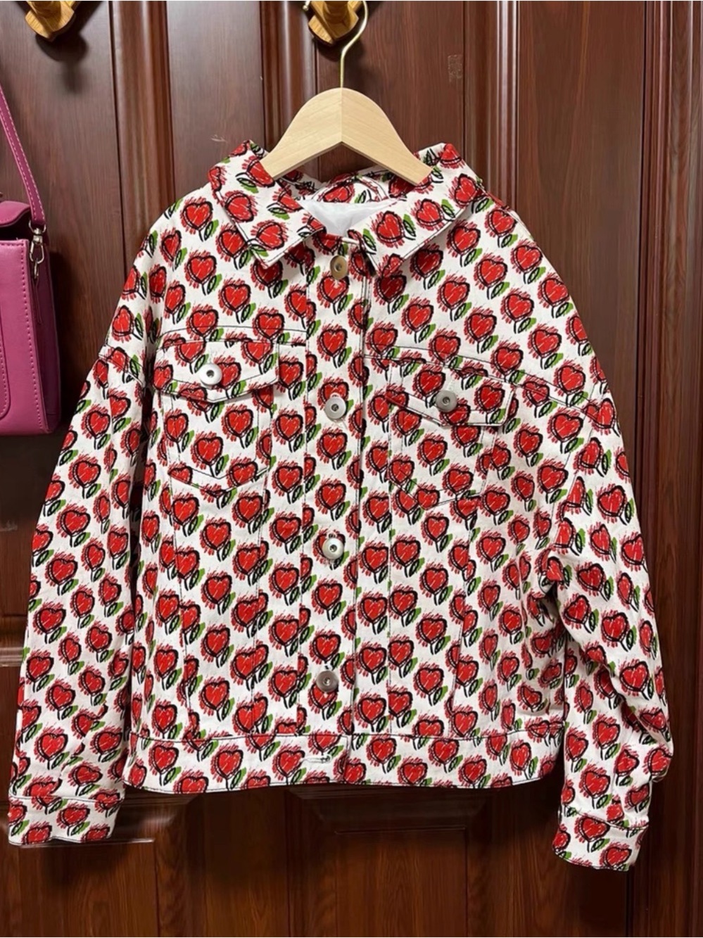 Designers Originals Red Strawberry Print Jean Jacket